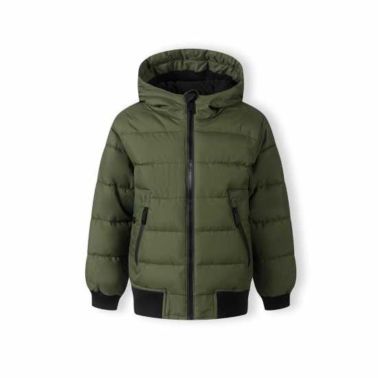 Ватирано Яке Boys Padded Jacket With Hood Zipped Pockets Khaki Ватирано Яке Boys Padded Jacket With Hood Zipped Pockets Khaki
