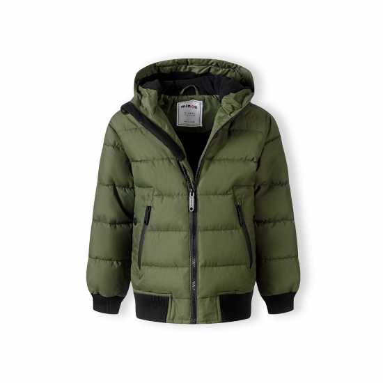Ватирано Яке Boys Padded Jacket With Hood Zipped Pockets Khaki Ватирано Яке Boys Padded Jacket With Hood Zipped Pockets Khaki
