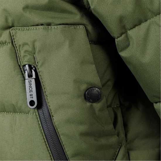 Ватирано Яке Boys Padded Jacket With Hood Zipped Pockets Khaki Ватирано Яке Boys Padded Jacket With Hood Zipped Pockets Khaki