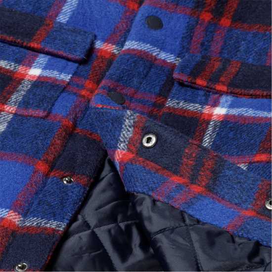 Boys Padded Shirt Jacket Quilted Blue Boys Padded Shirt Jacket Quilted Blue