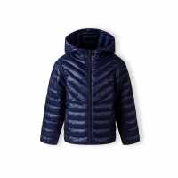 Яке С Качулка Girls Quilted Hooded Jacket With Zip Navy  