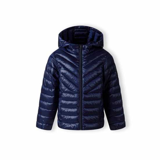 Яке С Качулка Girls Quilted Hooded Jacket With Zip Navy  
