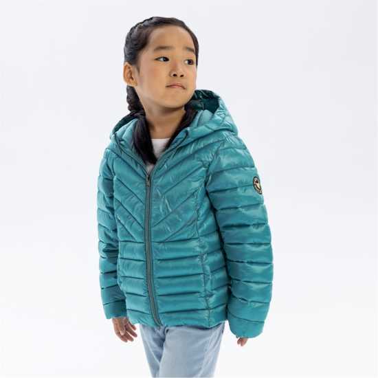 Яке С Качулка Girls Quilted Hooded Jacket Zip Fastening Turquoise Яке С Качулка Girls Quilted Hooded Jacket Zip Fastening Turquoise