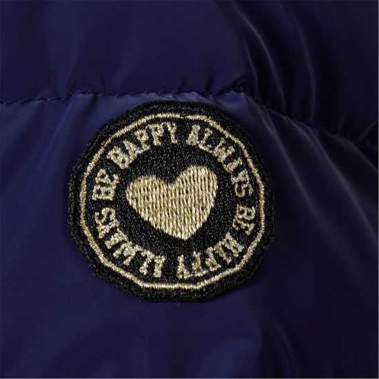 Ватирано Яке Girls Padded Jacket Velvet Feel Navy - Ватирано Яке Girls Padded Jacket Velvet Feel Navy -