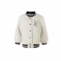 Бейзболно Яке Girls Borg Baseball Jacket With Chest Embroidery Cream  
