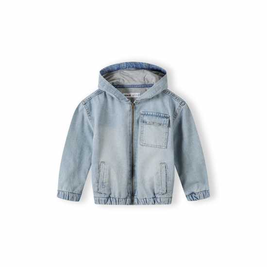 Дънково Яке Boys Denim Jacket With Hood Zip Fastening Light Blue Дънково Яке Boys Denim Jacket With Hood Zip Fastening Light Blue