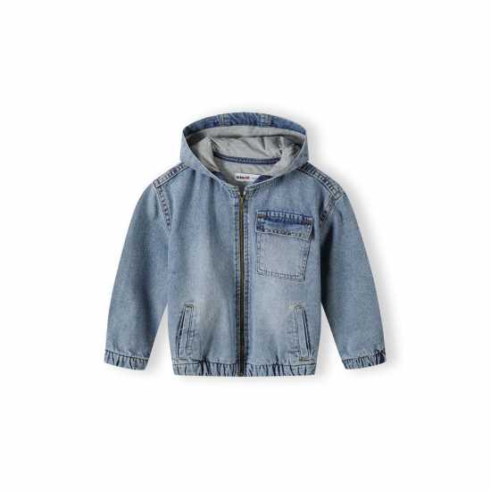 Дънково Яке Boys Denim Jacket With Fixed Hood Zip Fastening Navy Дънково Яке Boys Denim Jacket With Fixed Hood Zip Fastening Navy