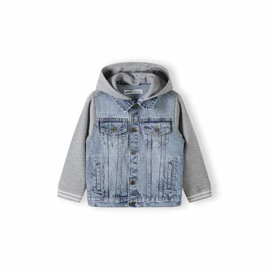 Дънково Яке Boys Denim Jacket Fleece Sleeves Detachable Hood Light Blue Дънково Яке Boys Denim Jacket Fleece Sleeves Detachable Hood Light Blue