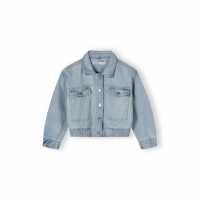 Пилотско Яке Girls Cropped Soft Denim Bomber Jacket Light Blue  