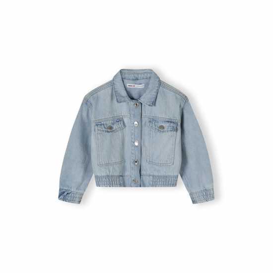 Пилотско Яке Girls Cropped Soft Denim Bomber Jacket Light Blue  