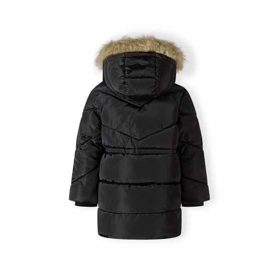 Girls Winter Coat With Faux Fur Trim Black Girls Winter Coat With Faux Fur Trim Black