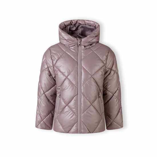Ватирано Яке Girls Quilted Jacket With Hood And Zip Pockets Lilac Ватирано Яке Girls Quilted Jacket With Hood And Zip Pockets Lilac