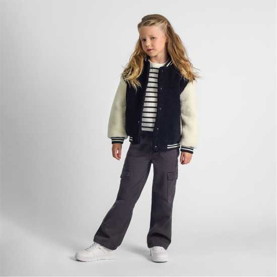 Girls Baseball Jacket With Snap Closure Black Girls Baseball Jacket With Snap Closure Black