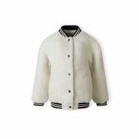 Girls Baseball Jacket With Snap-Button Closure Cream  