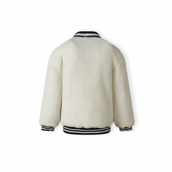 Girls Baseball Jacket With Snap-Button Closure Cream Girls Baseball Jacket With Snap-Button Closure Cream