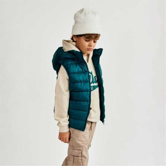 Ватирано Елече Minoti Boys Padded Gilet Detachable Hood Turquoise Ватирано Елече Minoti Boys Padded Gilet Detachable Hood Turquoise