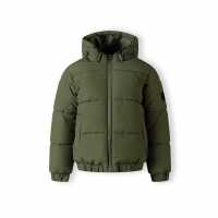 Boys Ripstop Jacket With High Collar And Elastic Cuffs Khaki  