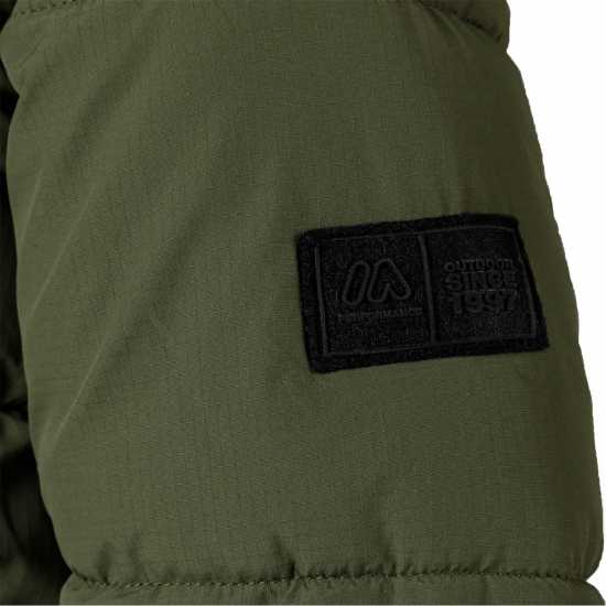 Boys Ripstop Jacket With High Collar And Elastic Cuffs Khaki Boys Ripstop Jacket With High Collar And Elastic Cuffs Khaki