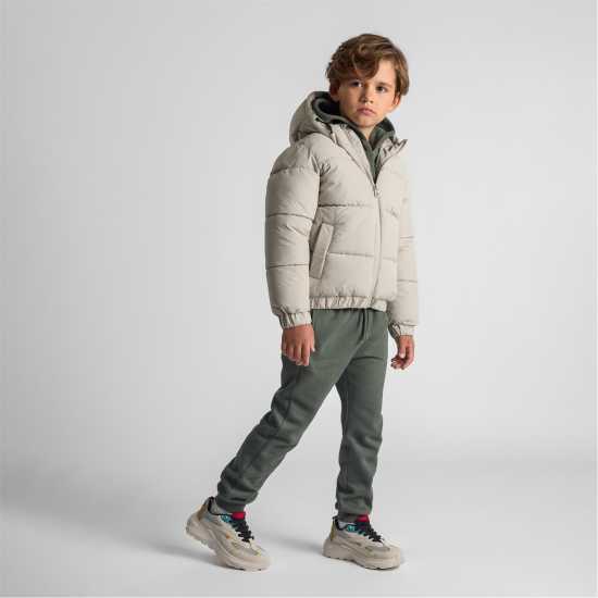 Boys Ripstop Jacket High Collar Elastic Cuffs Grey Boys Ripstop Jacket High Collar Elastic Cuffs Grey