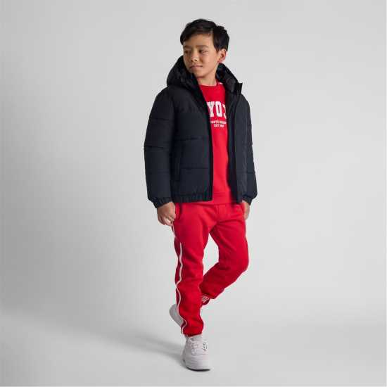 Boys Ripstop Jacket High Collar Elastic Cuffs Black Boys Ripstop Jacket High Collar Elastic Cuffs Black