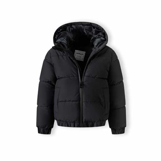 Boys Ripstop Jacket High Collar Elastic Cuffs Black Boys Ripstop Jacket High Collar Elastic Cuffs Black