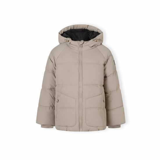 Ватирано Яке Minoti Boys Quilted Jacket With Hood Zip Pockets Grey  