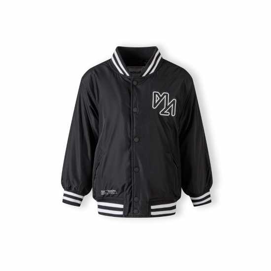 Boys Baseball Style Jacket Detachable Hood Black Boys Baseball Style Jacket Detachable Hood Black