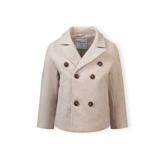 Minoti Boys Coat Double Breasted Lapel Grey  