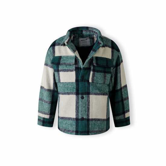 Minoti Boys Padded Shirt Jacket Wool Blend Green Minoti Boys Padded Shirt Jacket Wool Blend Green