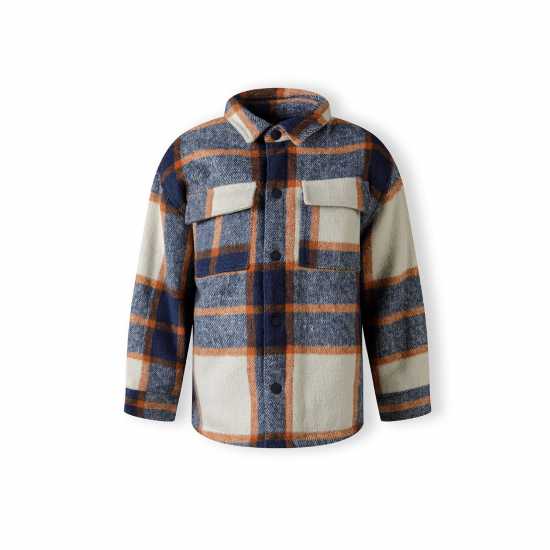 Boys Padded Shirt Jacket Wool Blend Blue Check Boys Padded Shirt Jacket Wool Blend Blue Check