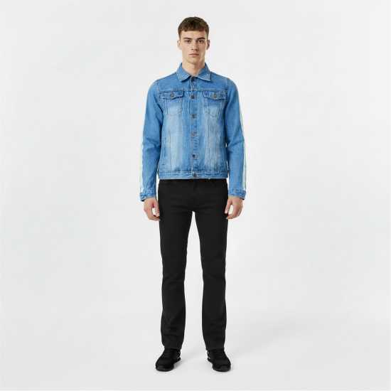 Criminal Damage Мъжко Дънково Яке Criminaldamage Tape Denim Jacket Mens  