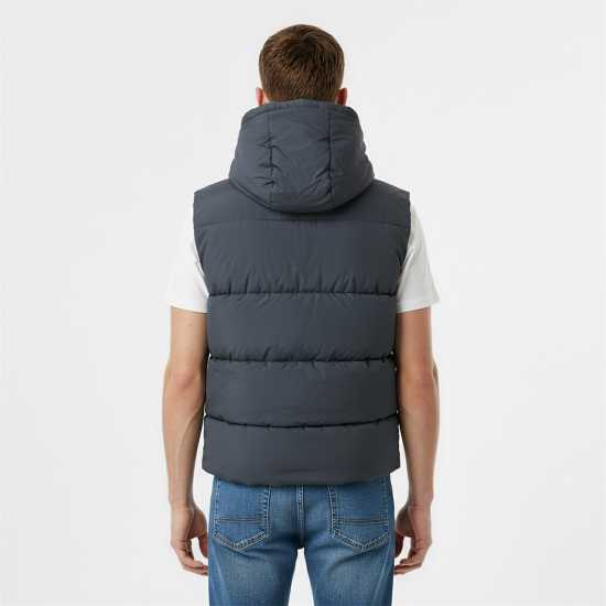 Jack Wills Men's Firstone Waterproof Detachable Hood Synthetic Fill Gilet Черно 