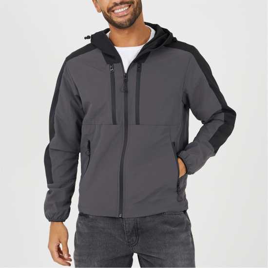 Brave Soul Men's Colour Block Windrunner Windbreaker  