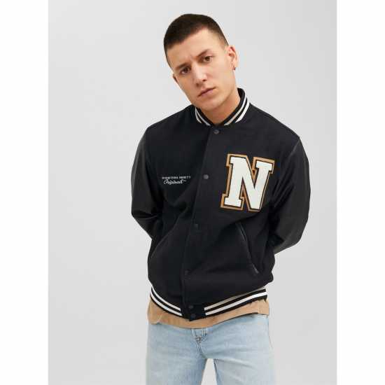 Пилотско Яке Jack And Jones College Wool Blend Bomber Jacket Черно 