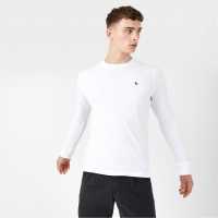 Мъжка Риза Jack Wills Sandleford Long Sleeve T-Shirt Mens Бяло Мъжки тениски и фланелки