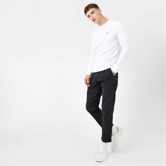Мъжка Риза Jack Wills Sandleford Long Sleeve T-Shirt Mens Бяло Мъжки тениски и фланелки