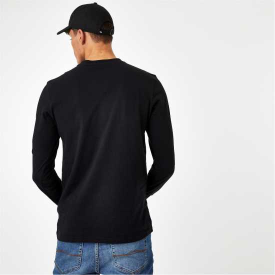 Мъжка Риза Jack Wills Sandleford Long Sleeve T-Shirt Mens Черно Мъжки тениски и фланелки