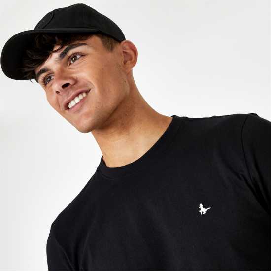 Мъжка Риза Jack Wills Sandleford Long Sleeve T-Shirt Mens Черно Мъжки тениски и фланелки