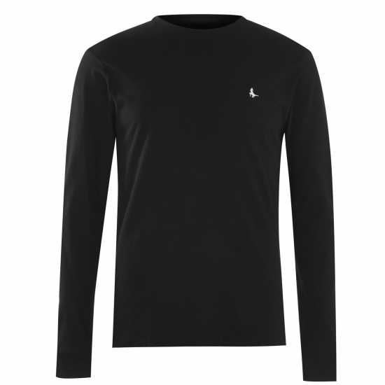 Jack Wills Sandleford Long Sleeve T-Shirt Black Мъжки ризи