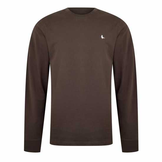 Мъжка Риза Jack Wills Sandleford Long Sleeve T-Shirt Mens Какао Мъжки тениски и фланелки
