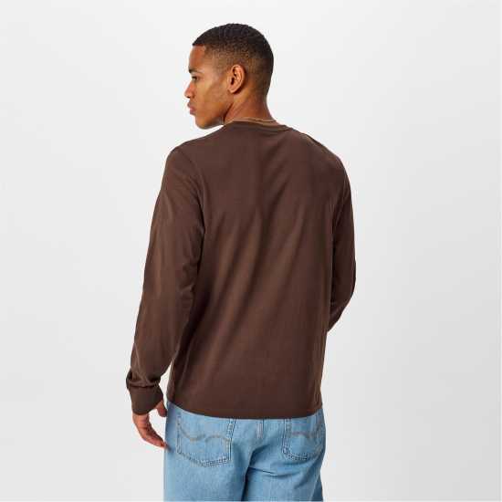 Мъжка Риза Jack Wills Sandleford Long Sleeve T-Shirt Mens Какао Мъжки тениски и фланелки