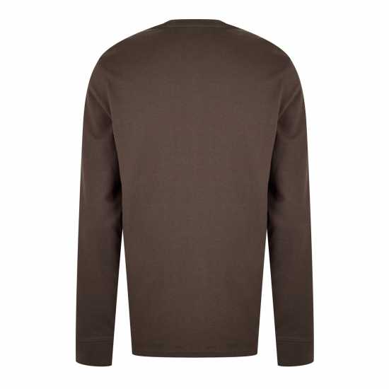 Мъжка Риза Jack Wills Sandleford Long Sleeve T-Shirt Mens Какао Мъжки тениски и фланелки