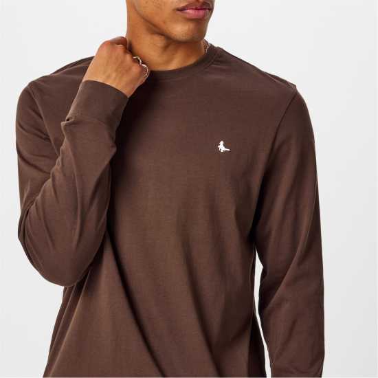 Мъжка Риза Jack Wills Sandleford Long Sleeve T-Shirt Mens Какао Мъжки тениски и фланелки