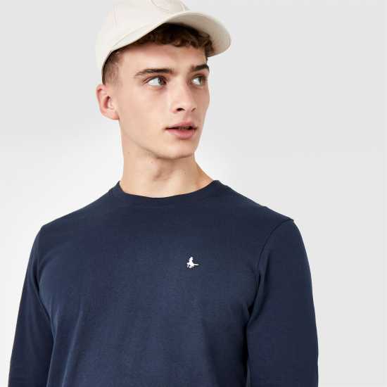Мъжка Риза Jack Wills Sandleford Long Sleeve T-Shirt Mens Морска синьо Мъжки тениски и фланелки