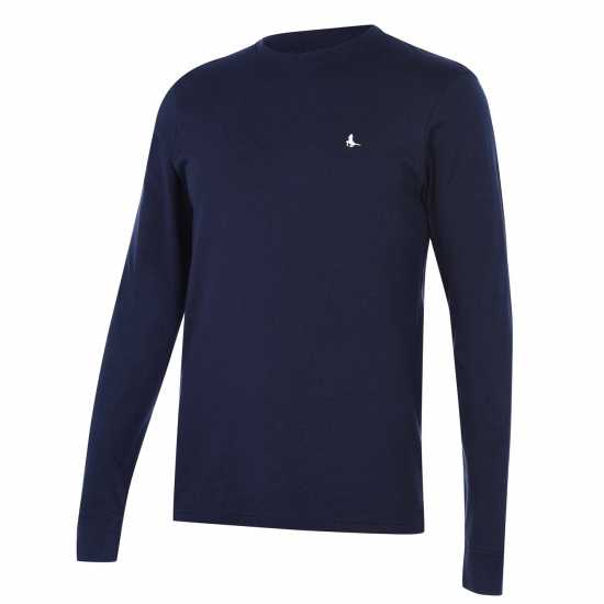 Мъжка Риза Jack Wills Sandleford Long Sleeve T-Shirt Mens Морска синьо Мъжки тениски и фланелки