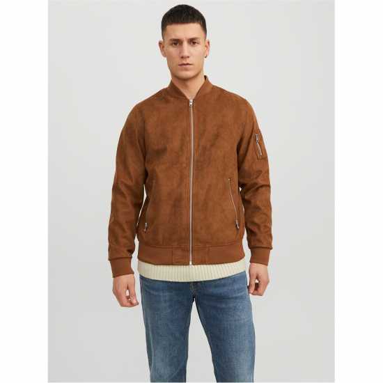 Пилотско Яке Jack And Jones Faux Suede Bomber Jacket Коняк Пилотско Яке Jack And Jones Faux Suede Bomber Jacket Коняк