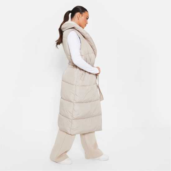 I Saw It First Padded Belted Puffer Gilet Stone Дамски грейки