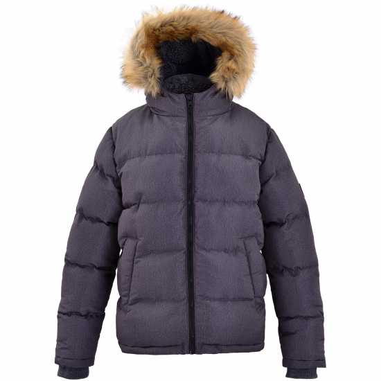 Soulcal Мъжко Пухено Яке 2 Zip Bubble Jacket Mens Charcoal Marl Мъжки якета и палта