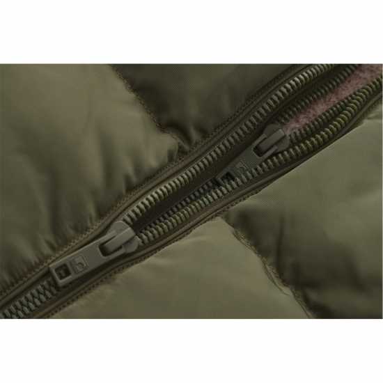 Soulcal Men's 2 Zip Bubble Faux Fur Trim Fleece Lined Short Puffer Jacket Хаки 