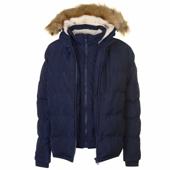 Soulcal Мъжко Пухено Яке 2 Zip Bubble Jacket Mens Кралско синьо Мъжки якета и палта